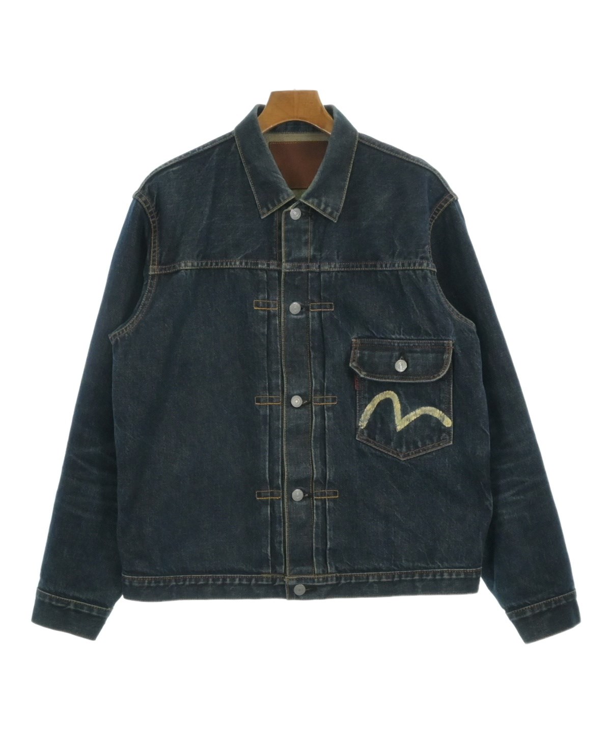 EVISU（エビス）デニムジャケット 紺 サイズ:42(L位) メンズ