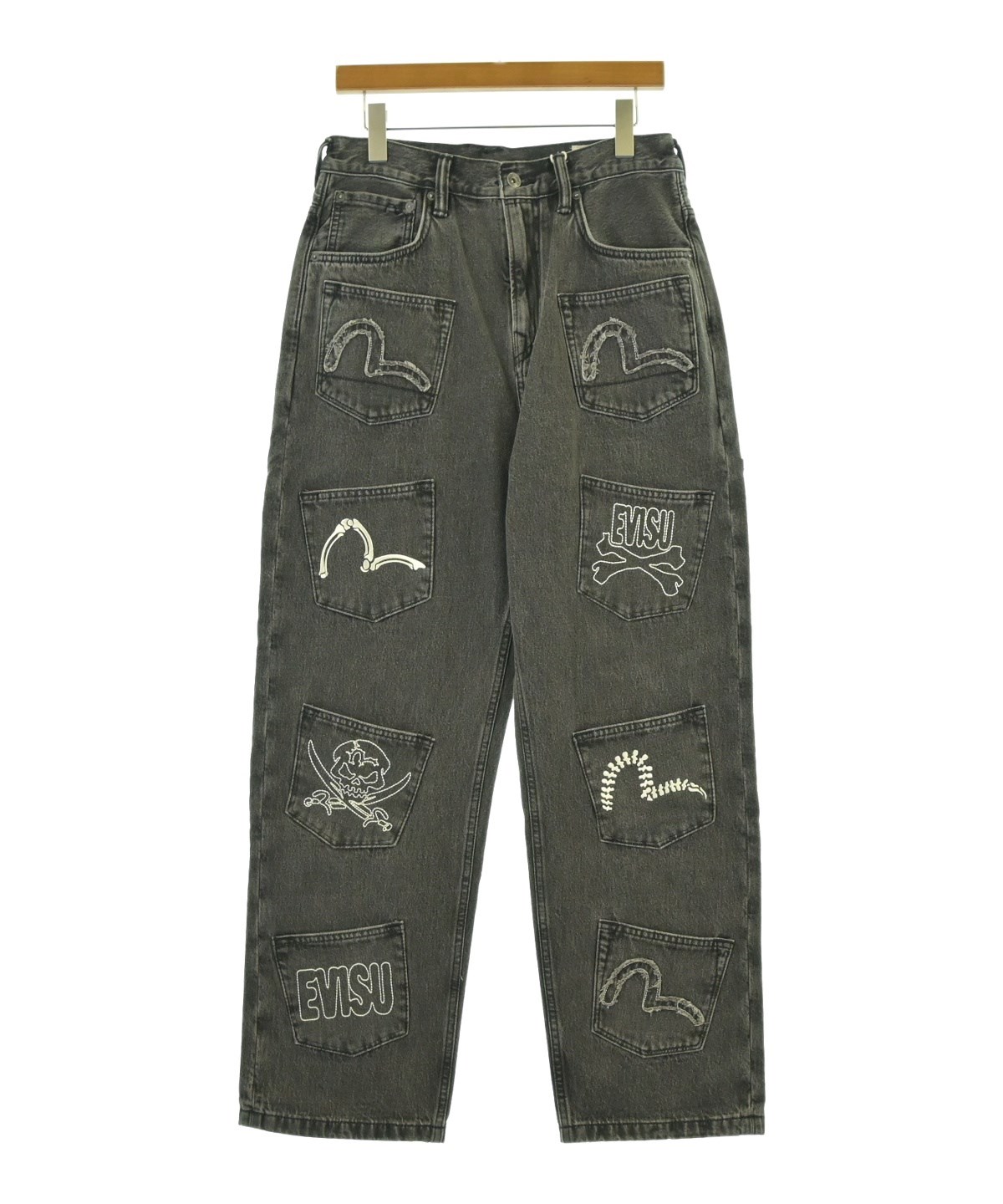 エヴィス　EVISU　大大黒　緑　グリーン　REGGAE　HIPIOP　ラスタ EVISU（エビス）デニムパンツ グレー サイズ:30(M位) メンズ