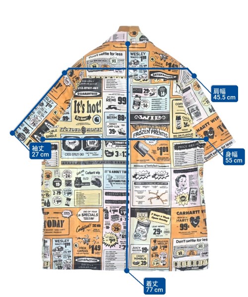 Carhartt（カーハート）カジュアルシャツ オレンジ サイズ:M メンズ/2200663133055