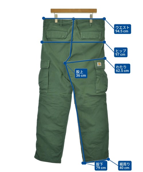 Carhartt（カーハート）カーゴパンツ 緑 サイズ:34(XL位) メンズ/2200666336057