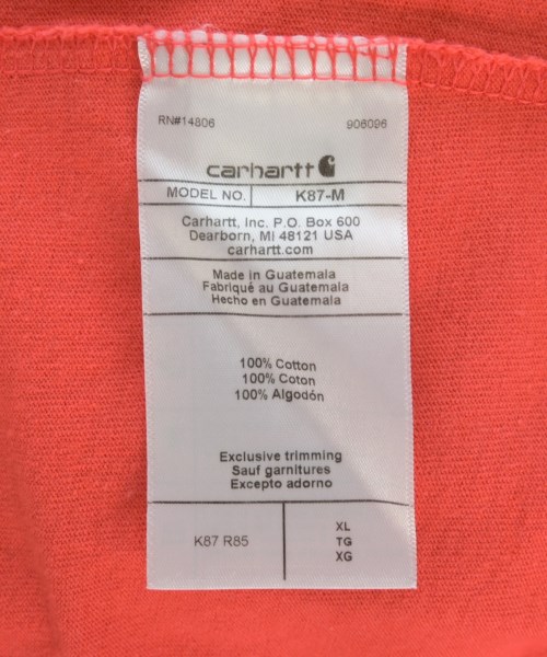 Carhartt（カーハート）Tシャツ・カットソー 赤 サイズ:XL メンズ/2200721796048
