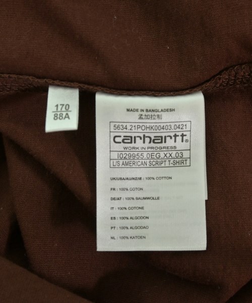 Carhartt（カーハート）Tシャツ・カットソー 茶 サイズ:S メンズ/2200723039068