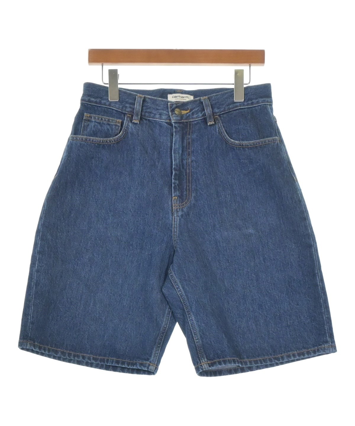 断*ー様 USA製 カーハート 星タグ ショートパンツ W34 ブルー 無地 古 Carhartt（カーハート）ショートパンツ 紺 サイズ:S メンズ