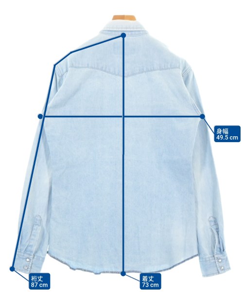 Wrangler（ラングラー）カジュアルシャツ 青 サイズ:XXL メンズ/2200646931098