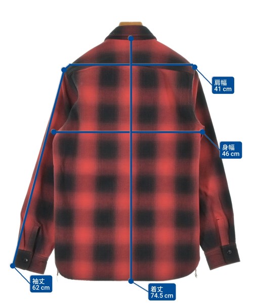 HOUSTON（ヒューストン）カジュアルシャツ 赤 サイズ:M メンズ/2200634251016