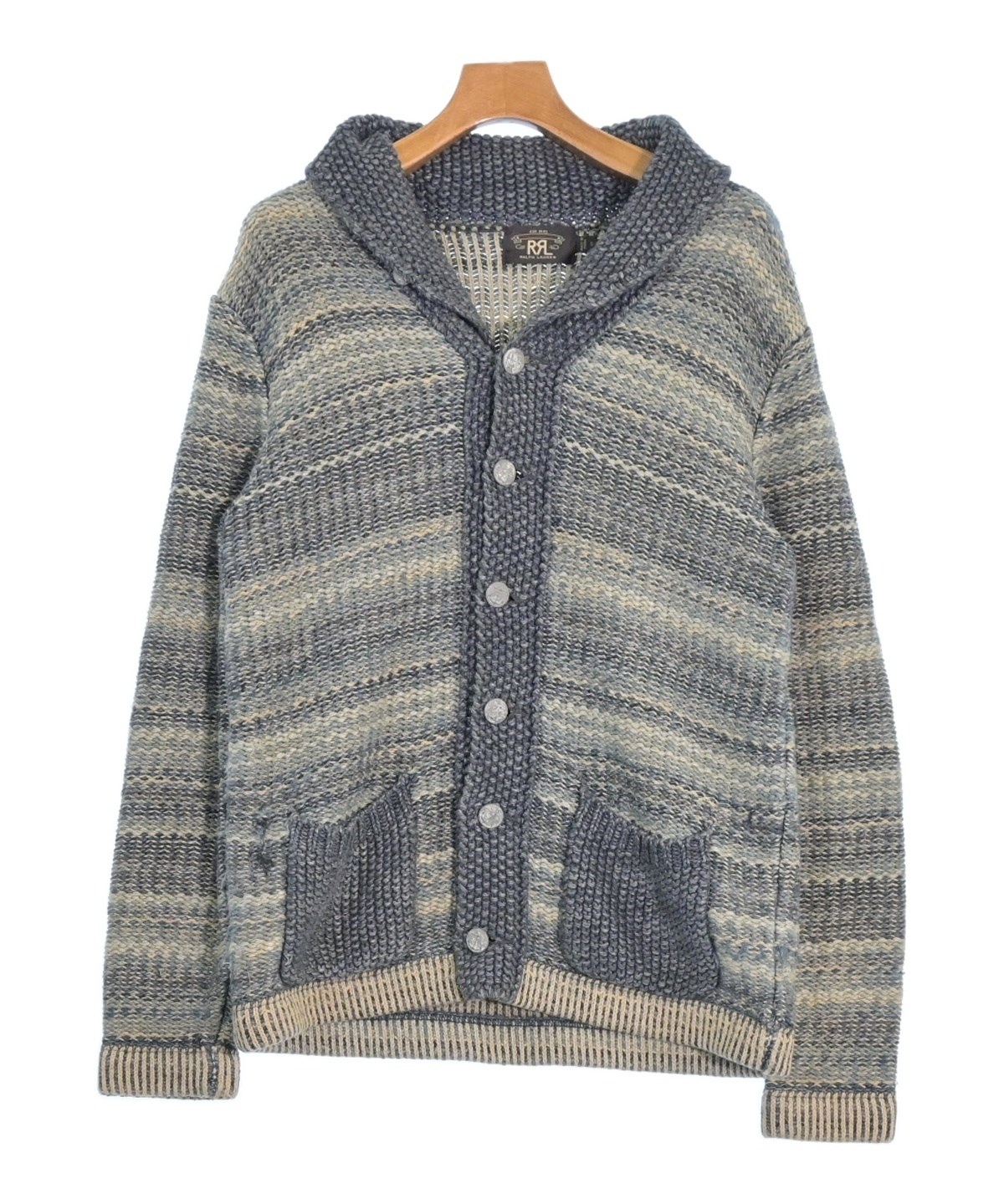 値下げ美品　RRL カーディガン RRL（ダブルアールエル）カーディガン 紺 サイズ:S メンズ