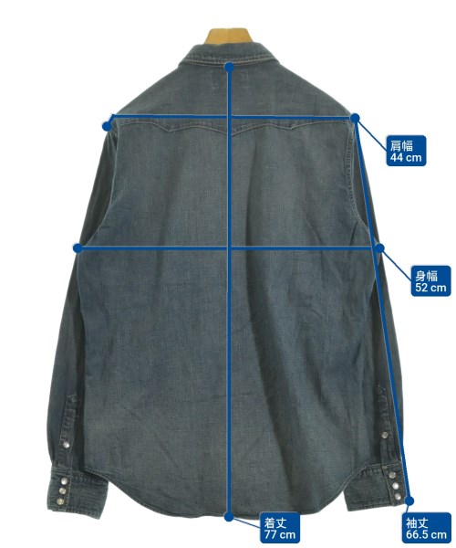 RRL（ダブルアールエル）カジュアルシャツ 青 サイズ:L メンズ/2200618205127