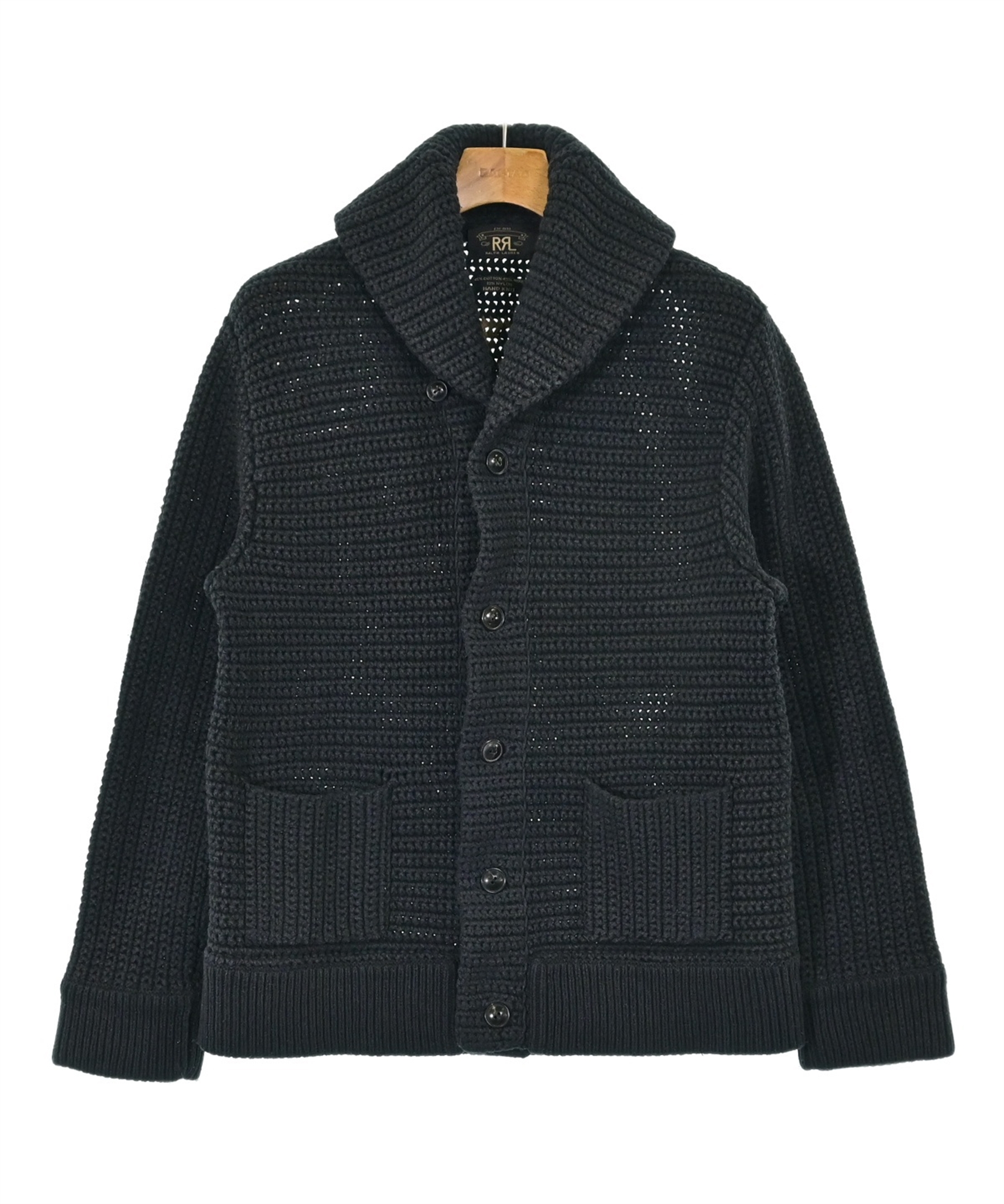 値下げ美品　RRL カーディガン RRL（ダブルアールエル）カーディガン 紺 サイズ:L メンズ