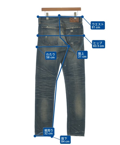 RRL（ダブルアールエル）デニムパンツ 紺 サイズ:31(M位) メンズ/2200701981105