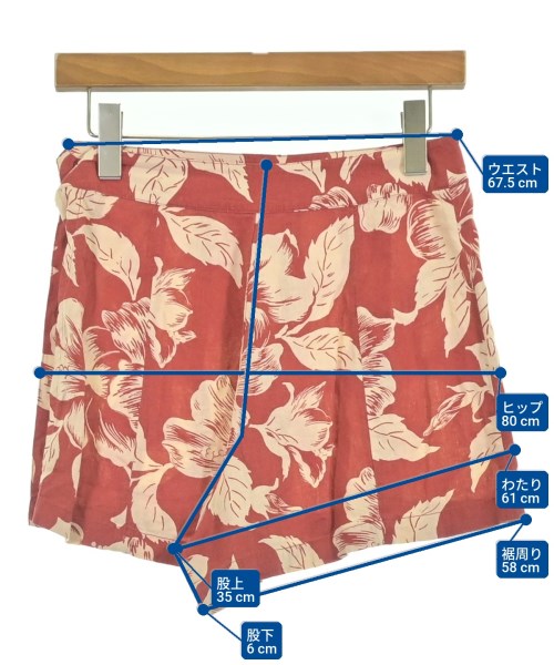 RRL（ダブルアールエル）ショートパンツ 赤 サイズ:25(S位) レディース