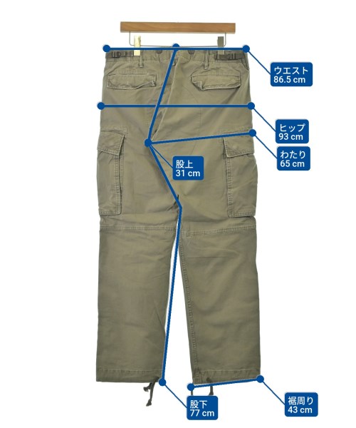 RRL（ダブルアールエル）カーゴパンツ カーキ サイズ:32(L位) メンズ/2200686978251