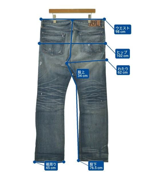 RRL（ダブルアールエル）デニムパンツ 青 サイズ:36(XXL位) メンズ/2200687288045