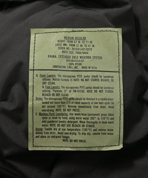 MILITARY（ミリタリー）マウンテンパーカー 黒 サイズ:M メンズ/2200625700066