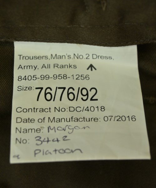 MILITARY（ミリタリー）スラックス 茶 サイズ:76(S位) メンズ/2200634203077