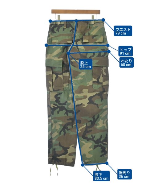 MILITARY（ミリタリー）カーゴパンツ 緑 サイズ:S メンズ/2200699407052
