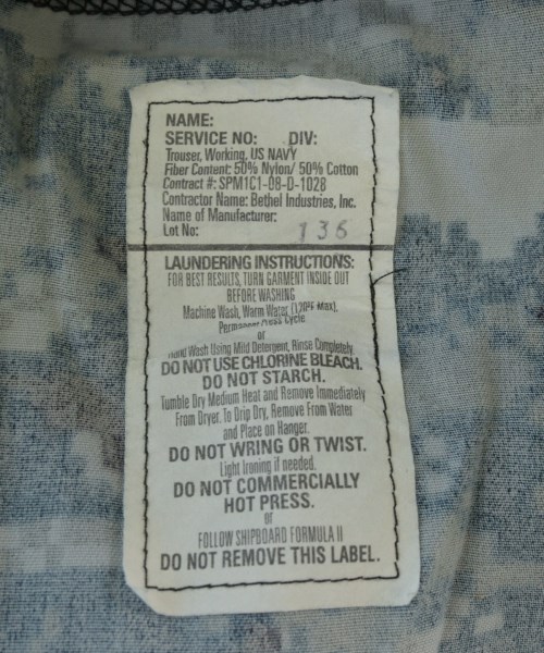 MILITARY（ミリタリー）カーゴパンツ 紺 サイズ:31(M位) メンズ/2200666580061