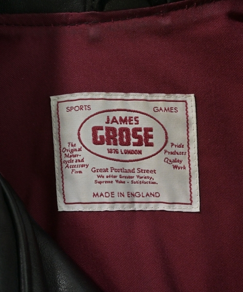 JAMES GROSE（ジェームスグロース）ライダース 黒 サイズ:38(S位) メンズ/2200627946066