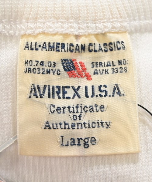 AVIREX（アヴィレックス）Tシャツ・カットソー 白 サイズ:L メンズ/2200632522149