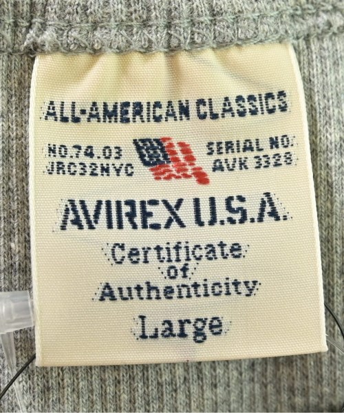 AVIREX（アヴィレックス）Tシャツ・カットソー グレー サイズ:L メンズ/2200632522163