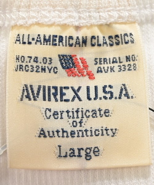 AVIREX（アヴィレックス）Tシャツ・カットソー 白 サイズ:L メンズ/2200632522309