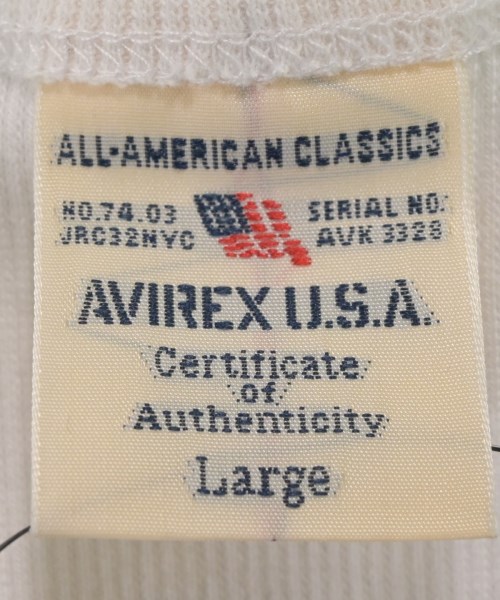 AVIREX（アヴィレックス）Tシャツ・カットソー 白 サイズ:L メンズ/2200621667677