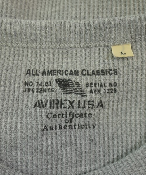 AVIREX（アヴィレックス）Tシャツ・カットソー グレー サイズ:L メンズ/2200621667684
