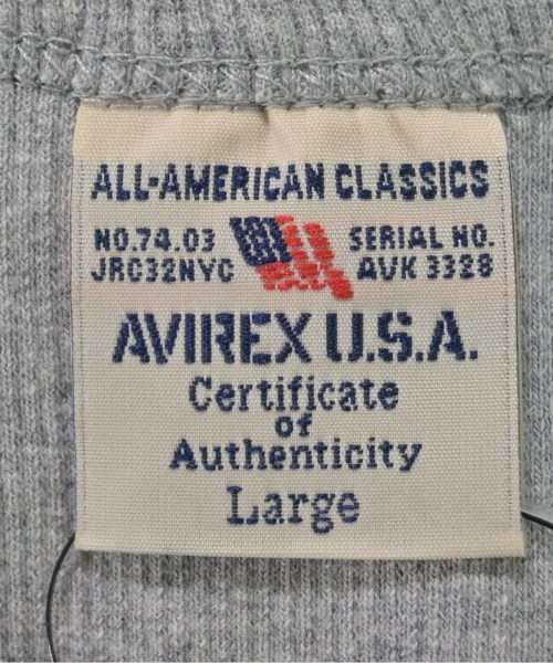 AVIREX（アヴィレックス）Tシャツ・カットソー グレー サイズ:L メンズ/2200606741408