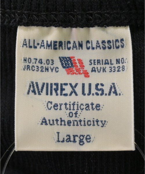 AVIREX（アヴィレックス）Tシャツ・カットソー 黒 サイズ:L メンズ/2200606741453