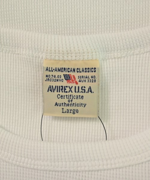 AVIREX（アヴィレックス）Tシャツ・カットソー 白 サイズ:L メンズ/2200606741484