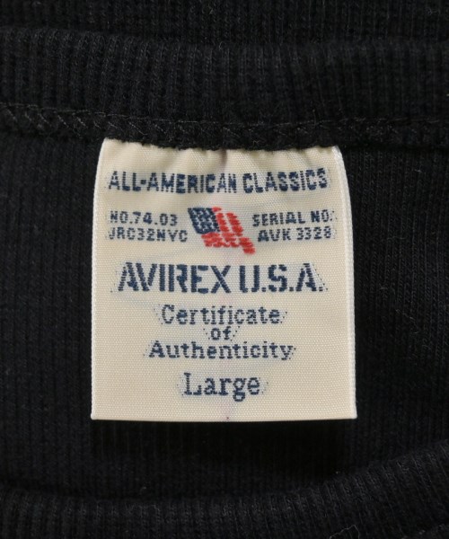 AVIREX（アヴィレックス）Tシャツ・カットソー 黒 サイズ:L メンズ/2200606741491