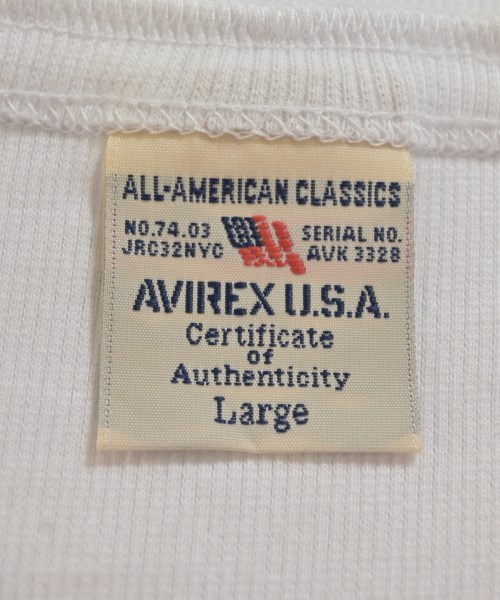 AVIREX（アヴィレックス）Tシャツ・カットソー 白 サイズ:L メンズ/2200713906226