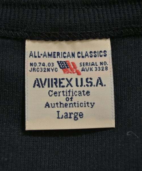 AVIREX（アヴィレックス）Tシャツ・カットソー 黒 サイズ:L メンズ/2200713906233