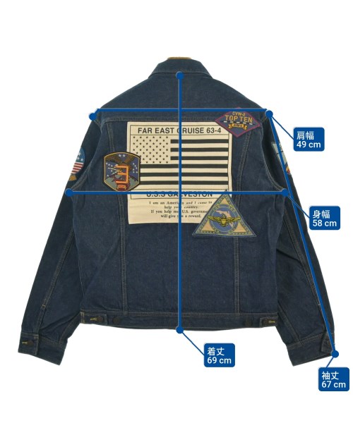 AVIREX（アヴィレックス）デニムジャケット 紺 サイズ:L メンズ/2200645829075