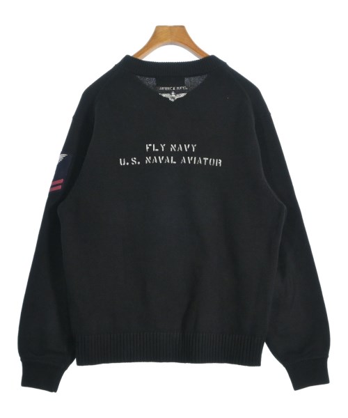 AVIREX（アヴィレックス）ニット・セーター 黒 サイズ:L メンズ/2200667803220