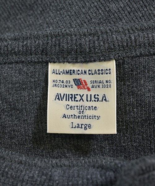 AVIREX（アヴィレックス）Tシャツ・カットソー グレー サイズ:L メンズ/2200730419334