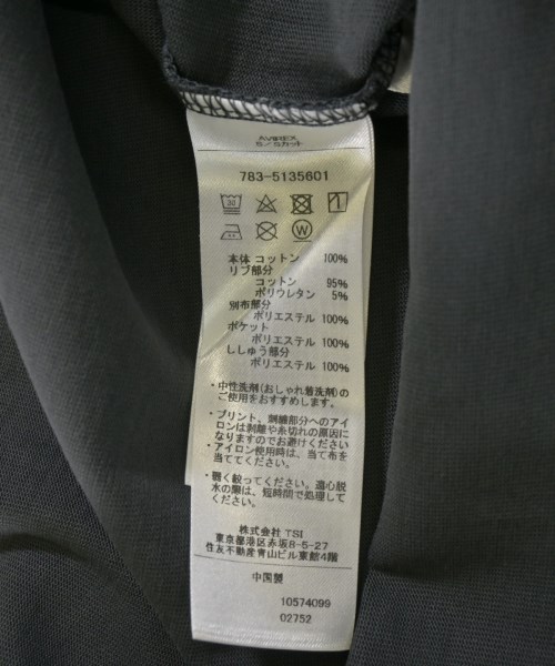 AVIREX（アヴィレックス）Tシャツ・カットソー グレー サイズ:S レディース/2200721139128