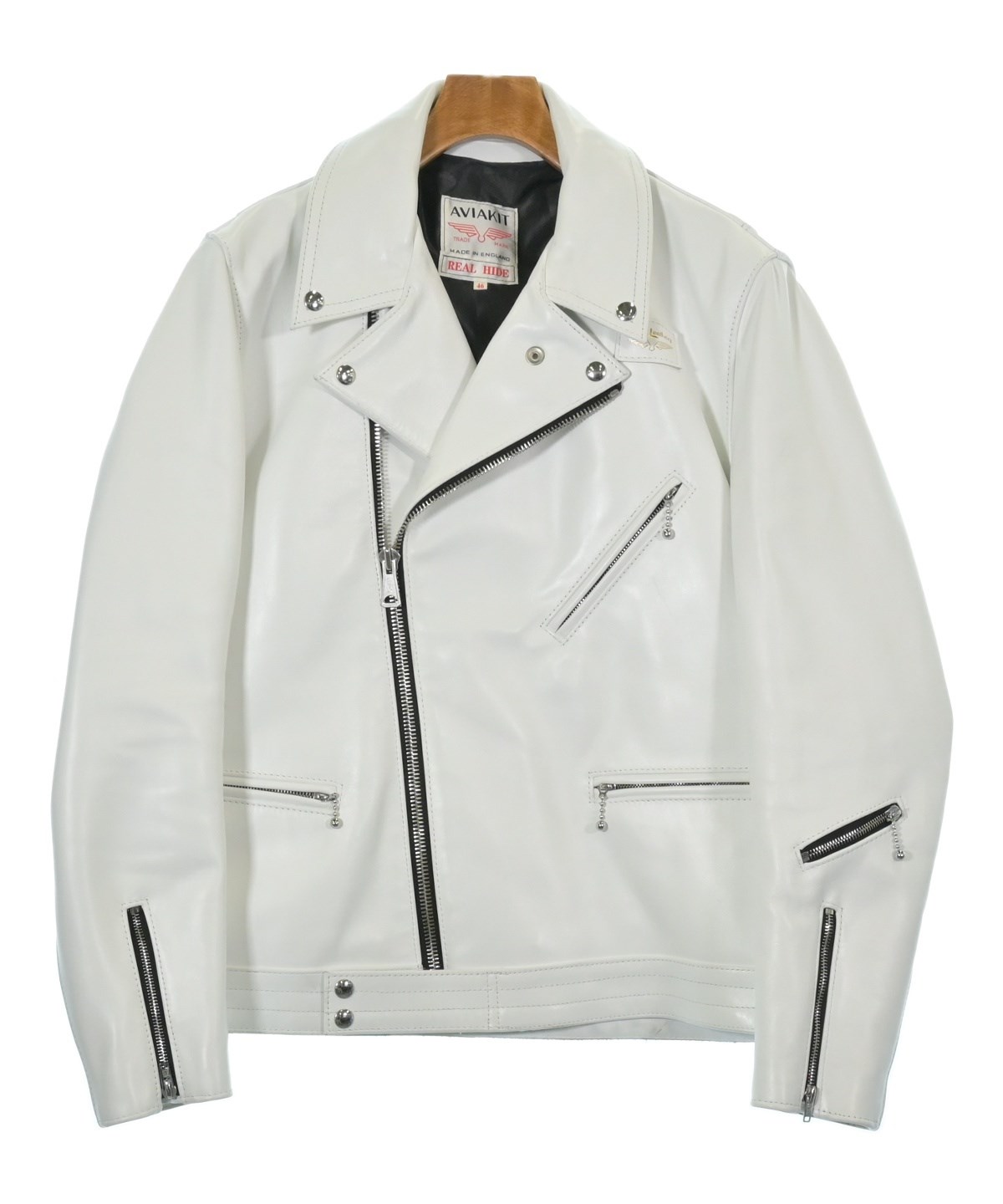 新品ルイスレザー コムデギャルソン ライダース レザー ジャケット白色 40 新品ルイスレザー コムデギャルソン ライダース レザー ジャケット白色