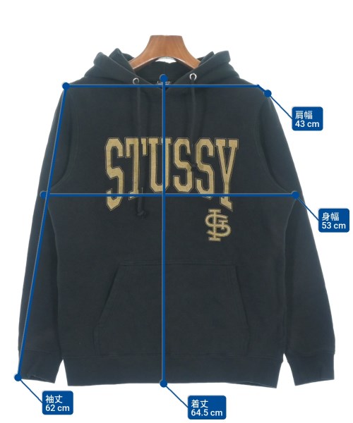 STUSSY（ステューシー）パーカー 黒 サイズ:S メンズ/2200635515025