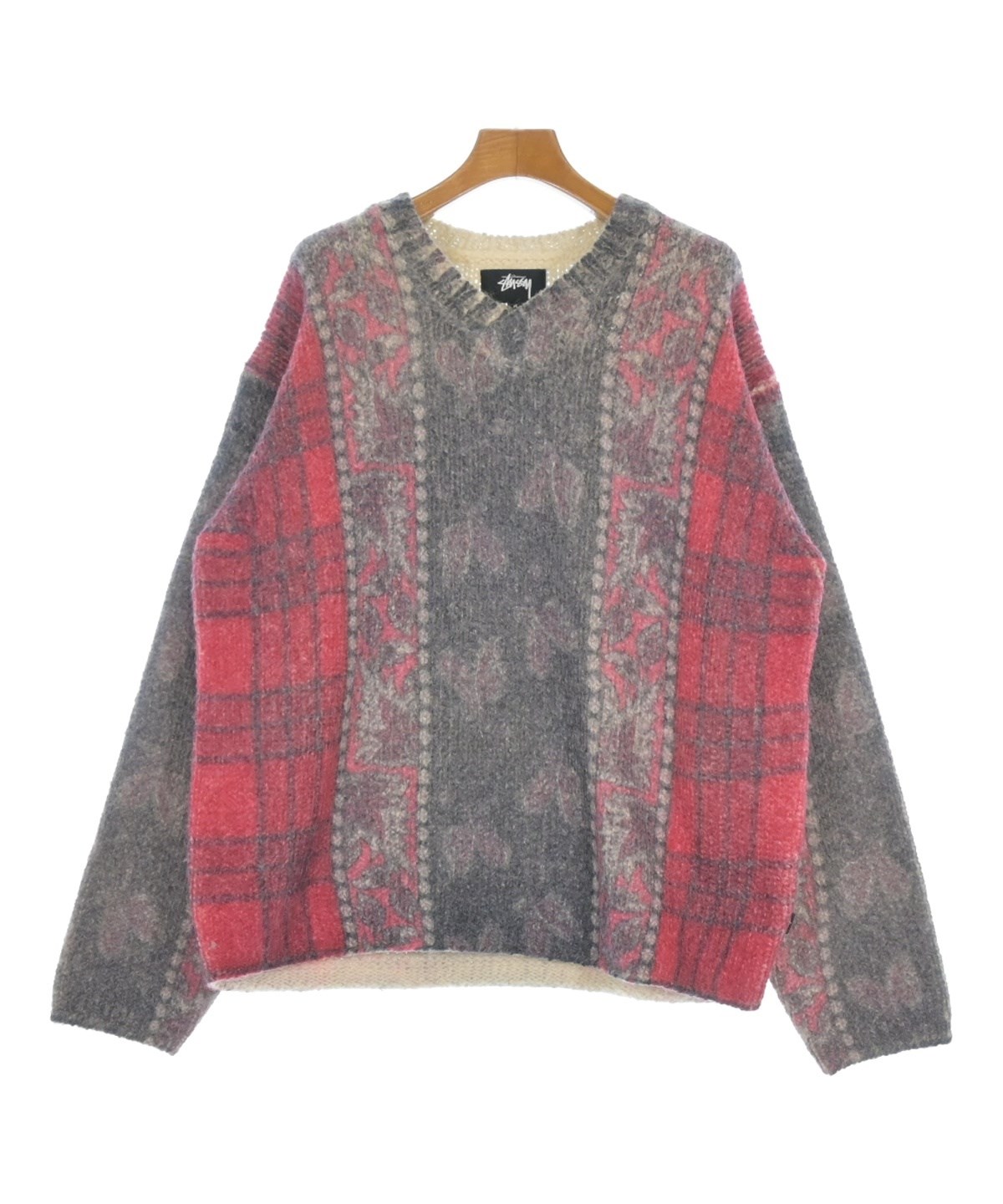 Stussy グレー ニットセーター STUSSY（ステューシー）ニット・セーター グレー サイズ:M メンズ