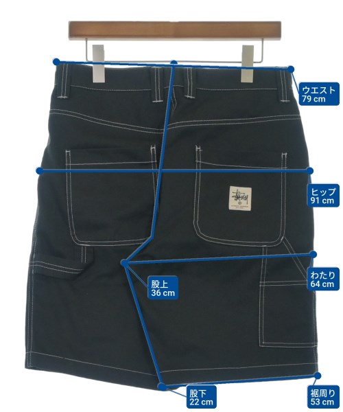 STUSSY（ステューシー）ショートパンツ 黒 サイズ:30(M位) メンズ/2200621339161