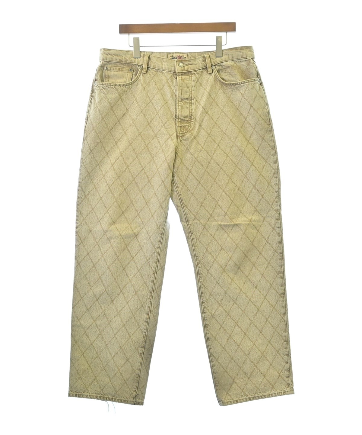 Stussy ダイヤモンドパターン パンツ Lサイズ STUSSY（ステューシー）デニムパンツ ベージュ サイズ:34(XL位) メンズ