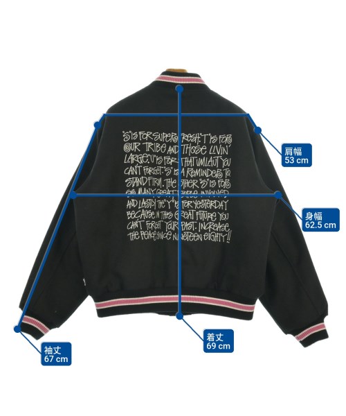 STUSSY（ステューシー）スタジャン 黒 サイズ:L メンズ/2200616631010