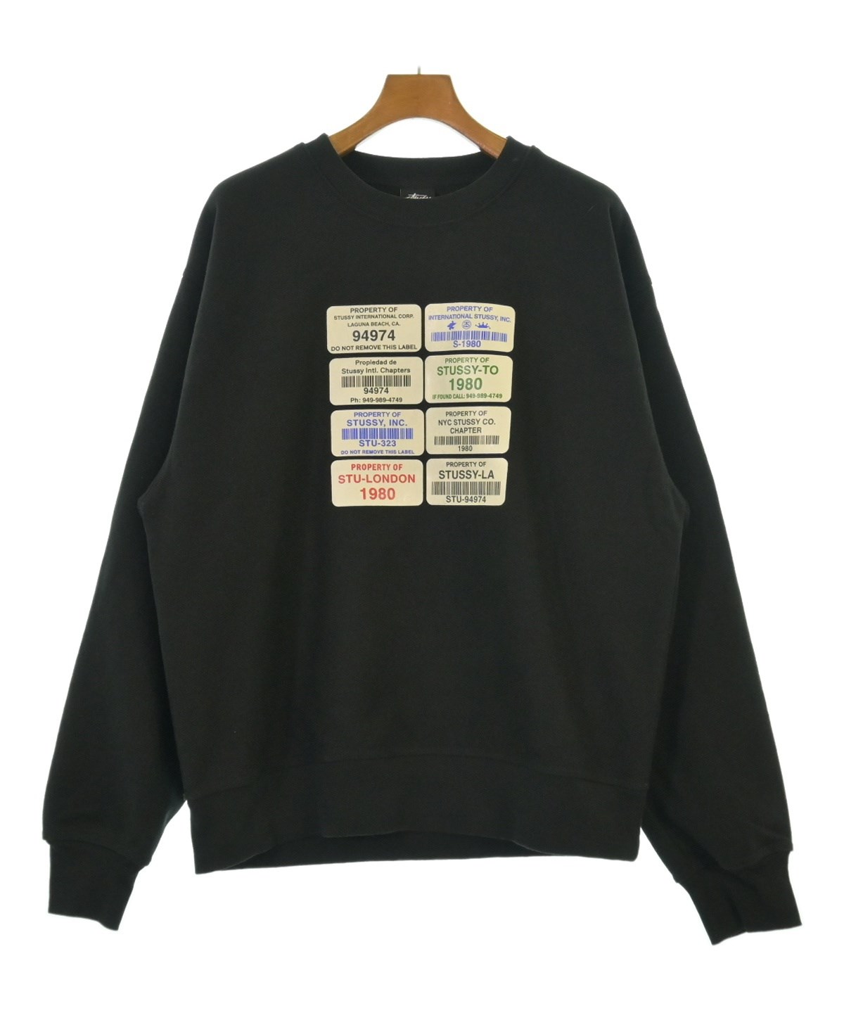 Stussy ブラック スウェット Lサイズ 中古・古着通販】stussy (ステューシー) ベーシックロゴジップ