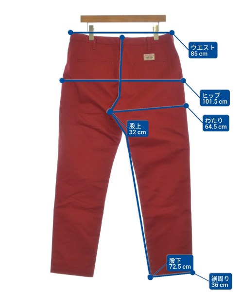 STUSSY（ステューシー）チノパン 赤 サイズ:34(XL位) メンズ/2200671318024