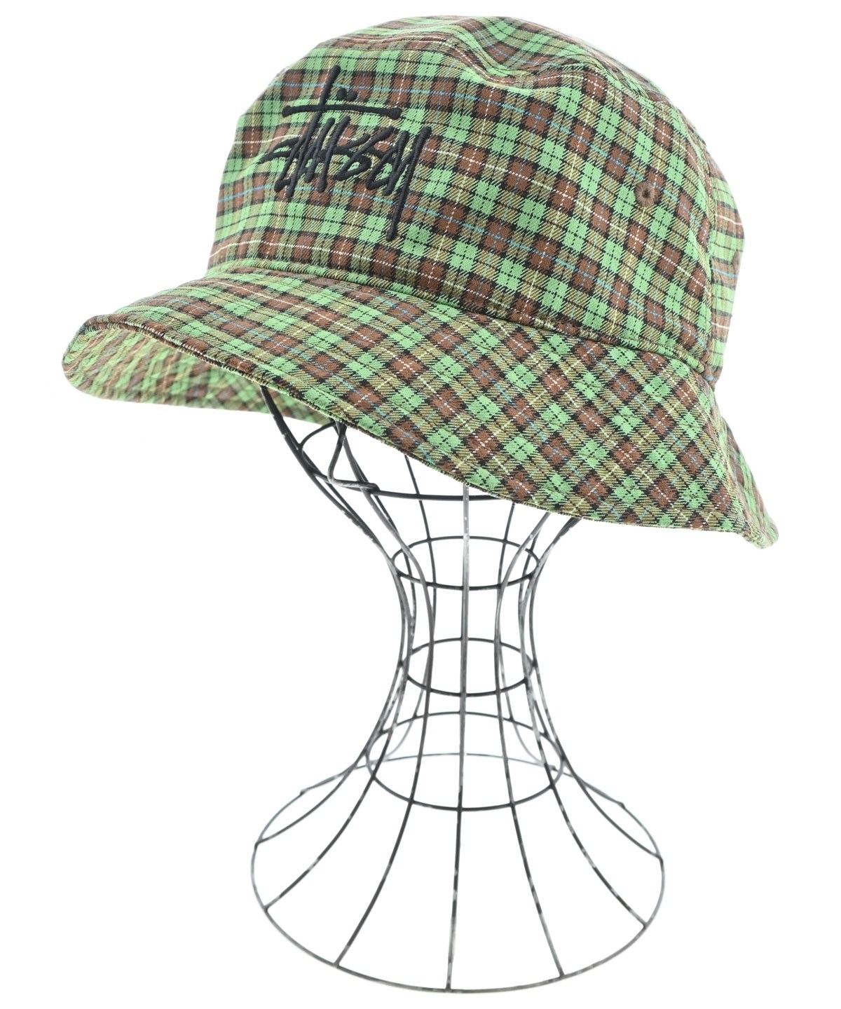 STUSSY ステューシー　Sロゴ クロシェハット 良品　くすみ系グリーン STUSSY（ステューシー）ハット 緑 サイズ:S/M メンズ/2200678253021