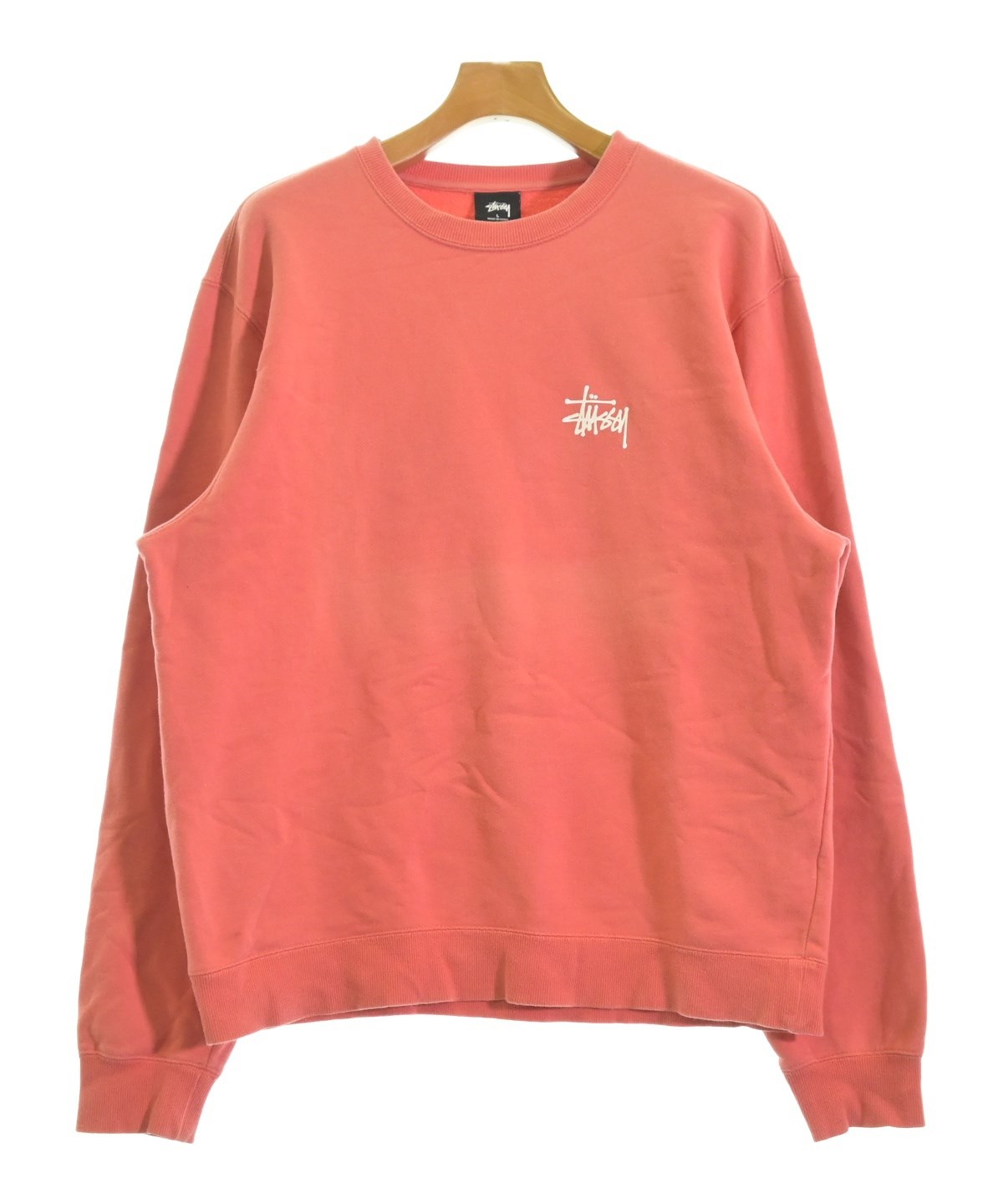 Stussy USA製 スウェットサーモンピンク トレーナー フェード○ STUSSY（ステューシー）スウェット ピンク サイズ:L メンズ