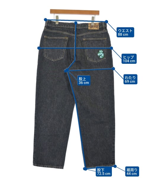 STUSSY（ステューシー）デニムパンツ 黒 サイズ:32(L位) メンズ/2200699612074