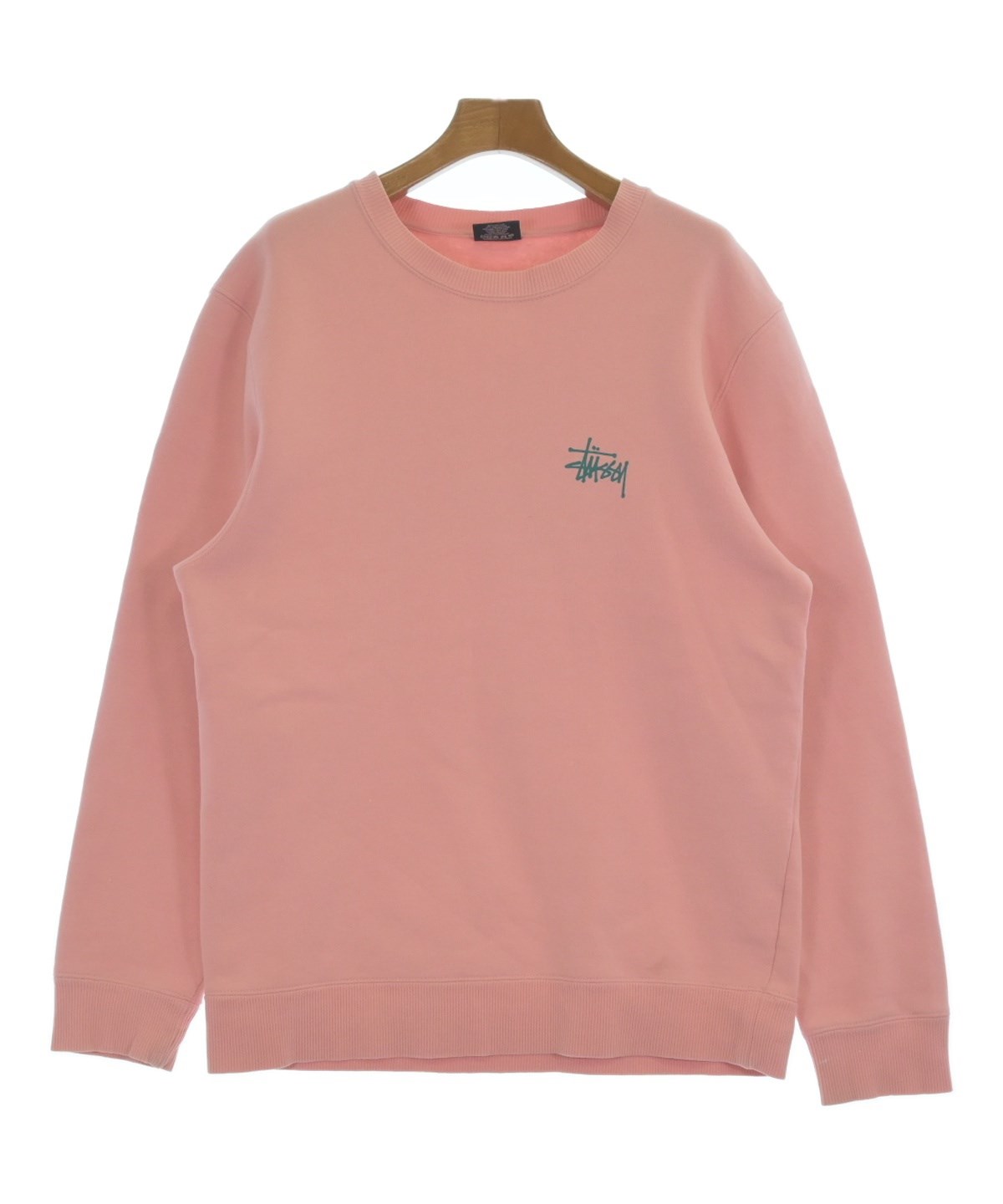 Stussy USA製 スウェットサーモンピンク トレーナー フェード○ STUSSY（ステューシー）スウェット ピンク サイズ:M メンズ