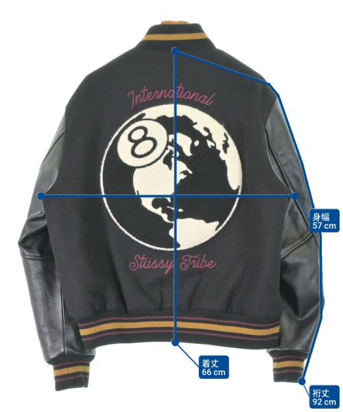 STUSSY（ステューシー）スタジャン 黒 サイズ:M メンズ/2200662414018