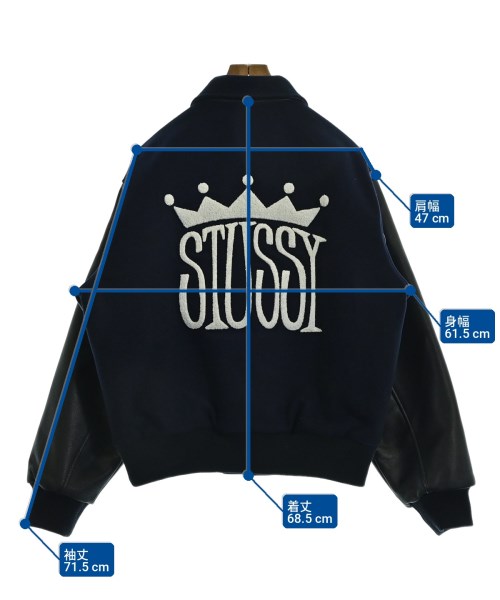 STUSSY（ステューシー）スタジャン 紺 サイズ:L メンズ/2200717788019